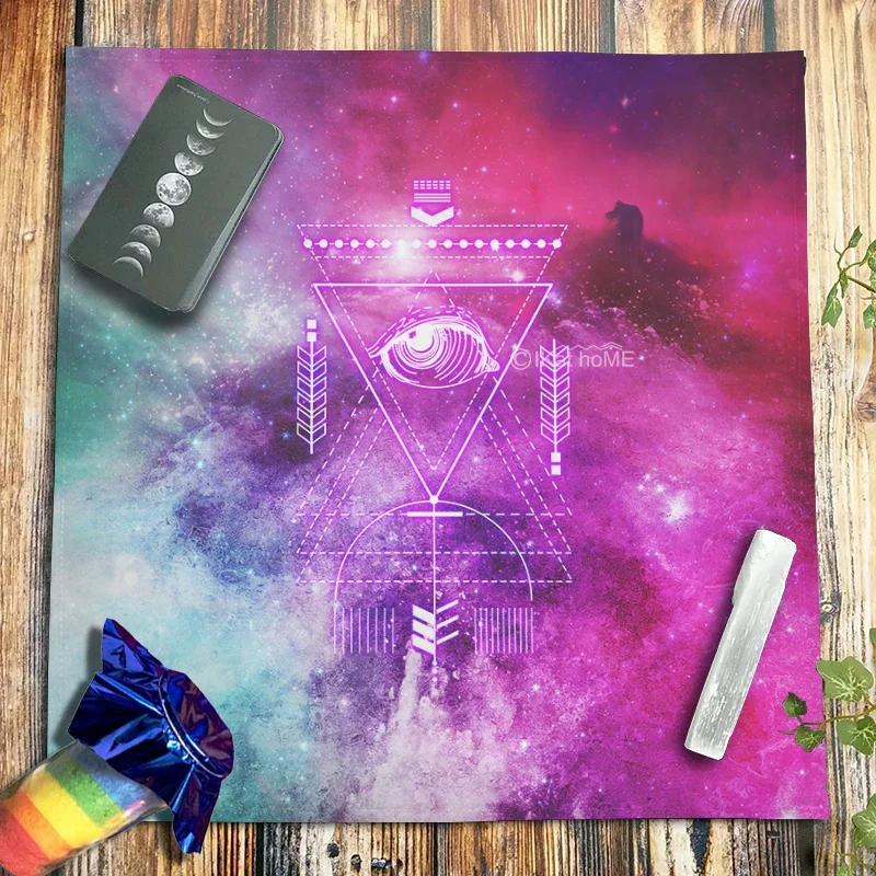 Spiritual All-seeing Eye Tarot Tablecloth Flower Of Life Altar Cloth Witchcraft Pagan Astrology Magic Crystal Oracle Card Pads