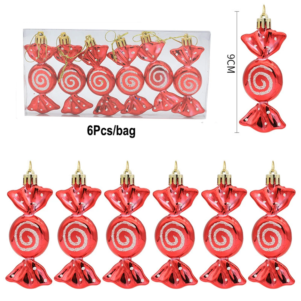 Christmas Candy Cane Ornaments Peppermint Glitter Hanging Christmas Tree Decoration For Xmas Tree Home New Year 2024 Party Decor