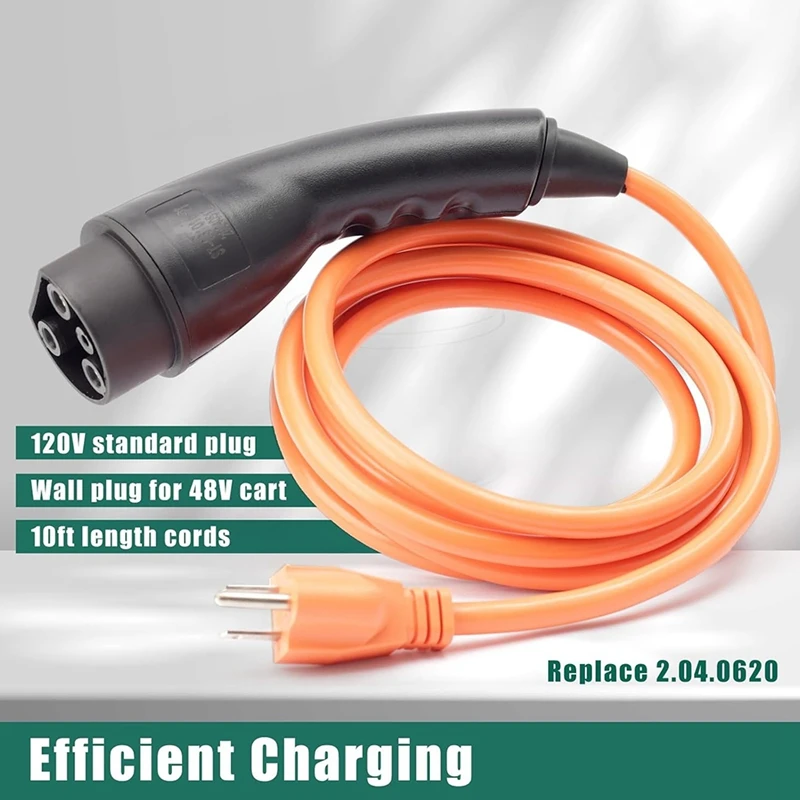 Golf Cart Charging Power Cord ST-031016-PT 2.04.0620 For Evolution ICON EV Golf Carts 120V 3 Pin Charge Cable  US Plug