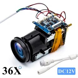WGWK-AS500J 36X Electronic Zoom Auto Focus CCTV H.265 5MP Camera Module Board With Cable HD Varifocal Lens IMX335 CMOS Sensor