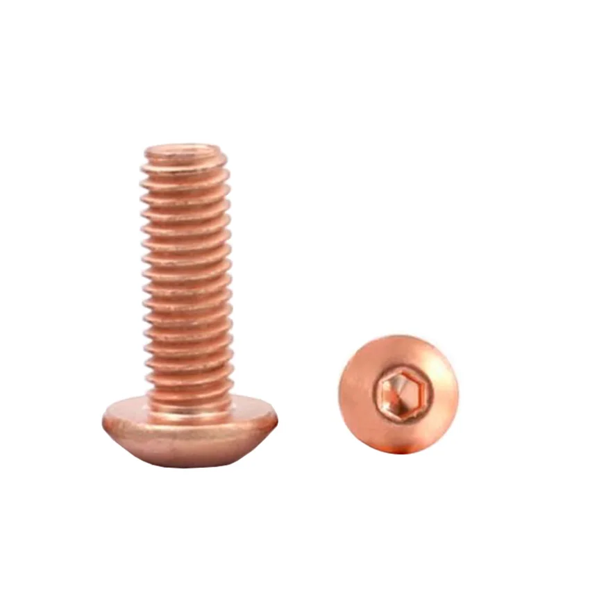 

M3/M4/M5/M6/M8 4/6/8/10/12/16/18/20/30mm ISO7380 Copper Inner Hex Hexagon Socket Mushroom Pan Half-Round Allen Head Screw Bolt