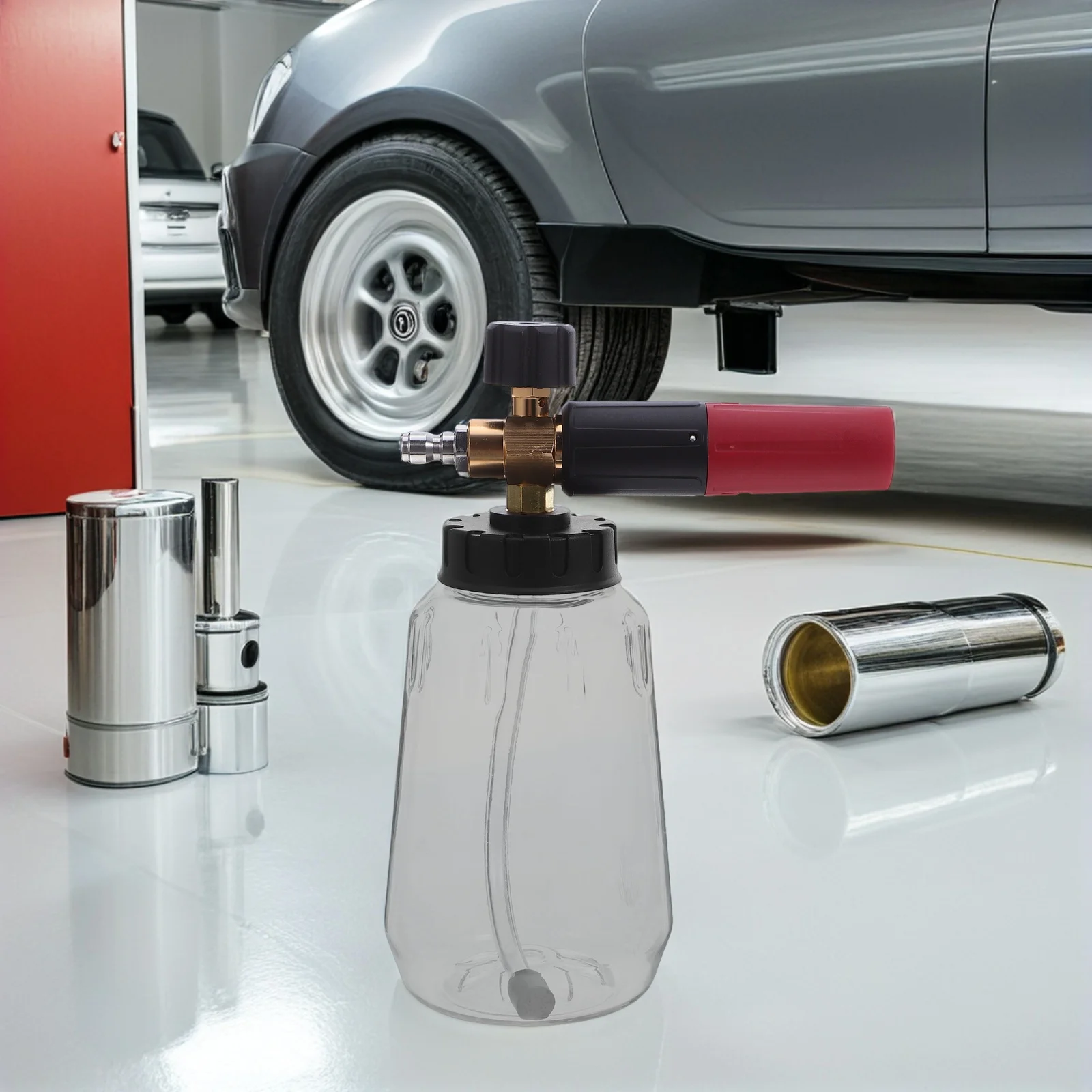 Pulverizador de espuma eficiente para coche, boquilla estable de alta presión, espuma rica, uso versátil, pulverizador con bomba, botella pulverizadora de espuma para coche, 1L