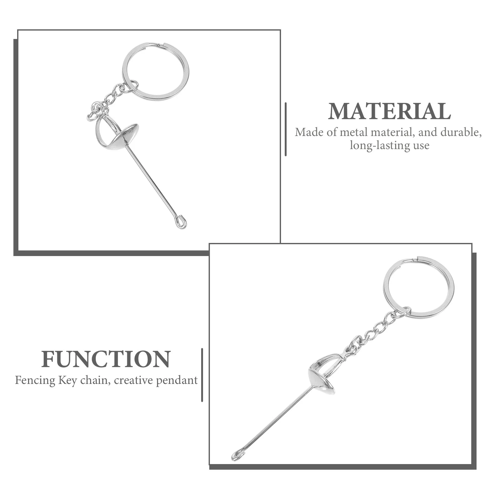 Fencing Keychain Keyring Sword Sports Wallet Backpack Pendant Decorative Small Bag Metal Lovers Baby Gear