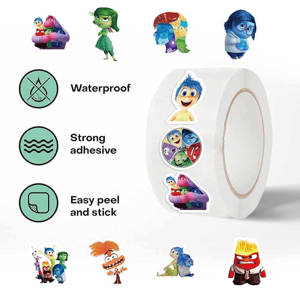 500PCS Disney Movie Inside Out Cartoon Cute Graffiti Stickers DIY Refrigerator Motorcycle Phone Case Notebook Sticker Kids Toy