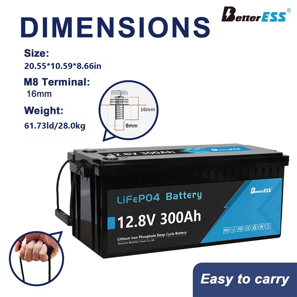 جديد 12 فولت 24 فولت 100 أمبير 200 أمبير 300 أمبير 400 أمبير LiFePo4 بطارية حزمة بطاريات ليثيوم فوسفات الحديد لنظام تخزين الطاقة الشمسية RVHome