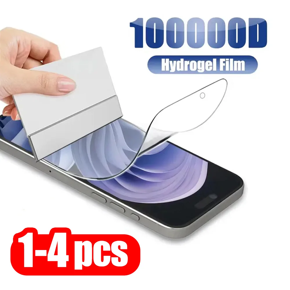 1-4 Stück Weiche Hydrogel-Folie für iPhone 18 Pro Max 17 16 Plus 15 14 13 11 12 8 7 6 Air XS XR SE 18 Pro Vollständiger Displayschutz