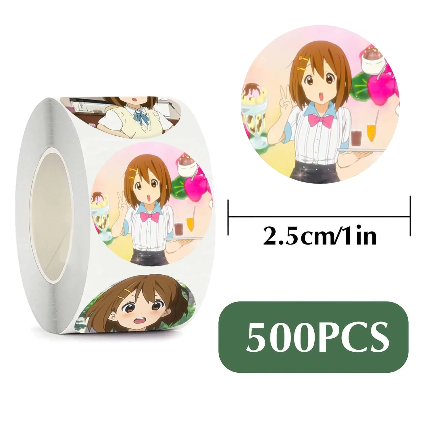 500PCS/Roll Hirasawa Yui Akiyama Mio Tainaka Ritsu Popular 2D Anime Peripheral Roll Stickers Cute Decorative Sealing Stickers