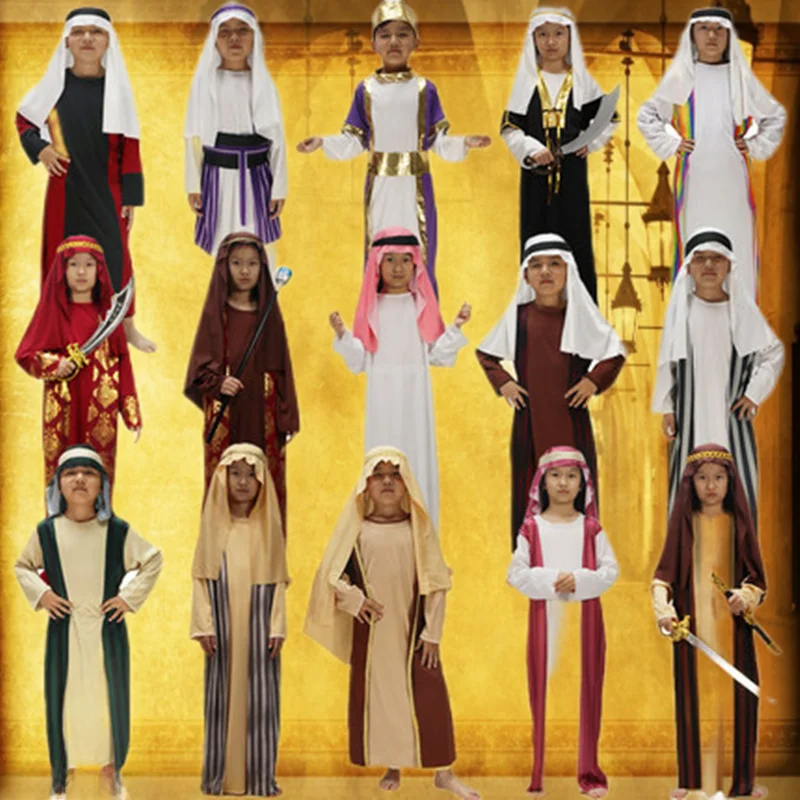 

Arabian Prince loween Costume Children's Performance Outfit Princ Robe for Boys And Girls Middle East Theme