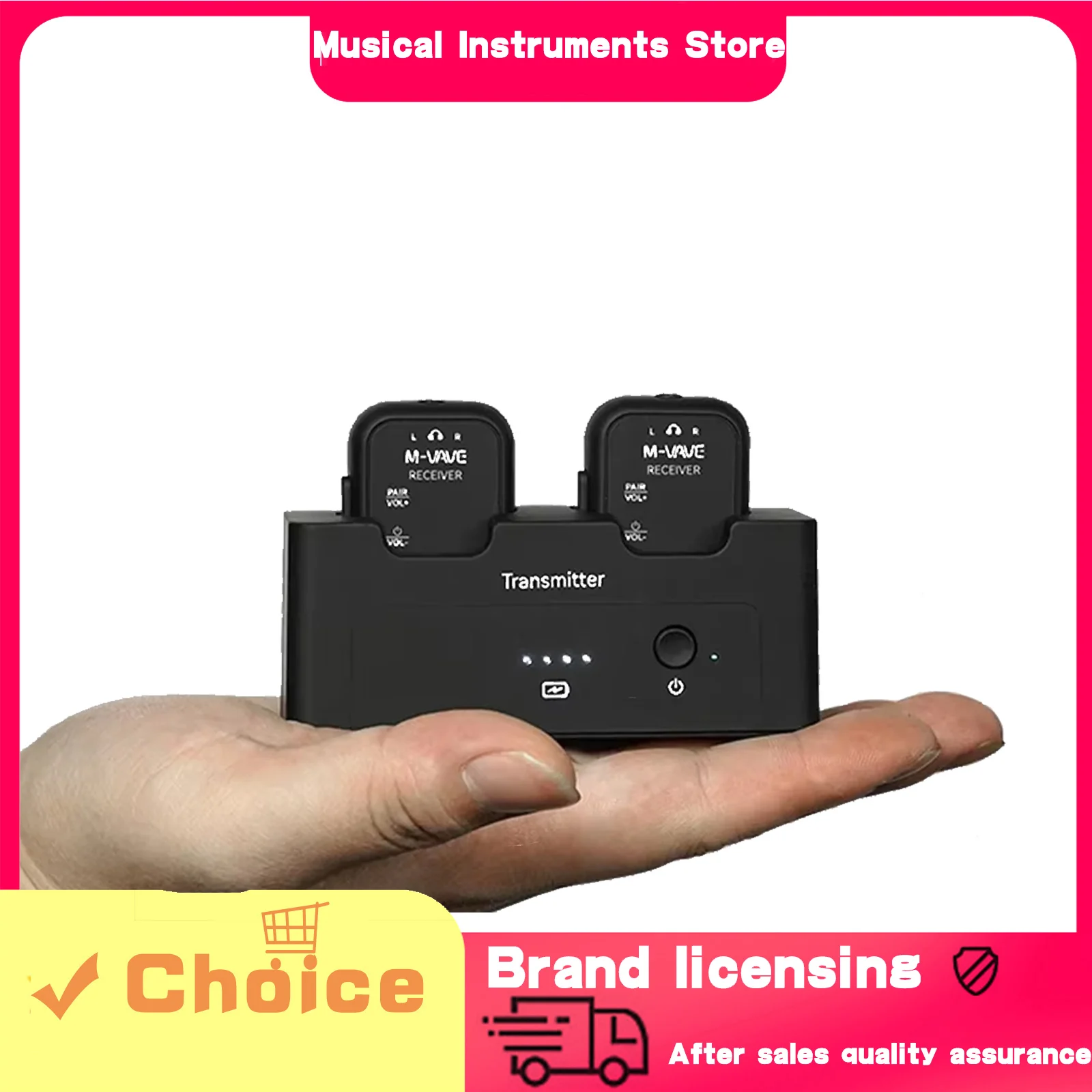 

﻿ M-VAVE Wireless System Transmitter Receiver 2.4GHz Low Latency Real-time Two-Way Listening Ear Return Guitar Accessories