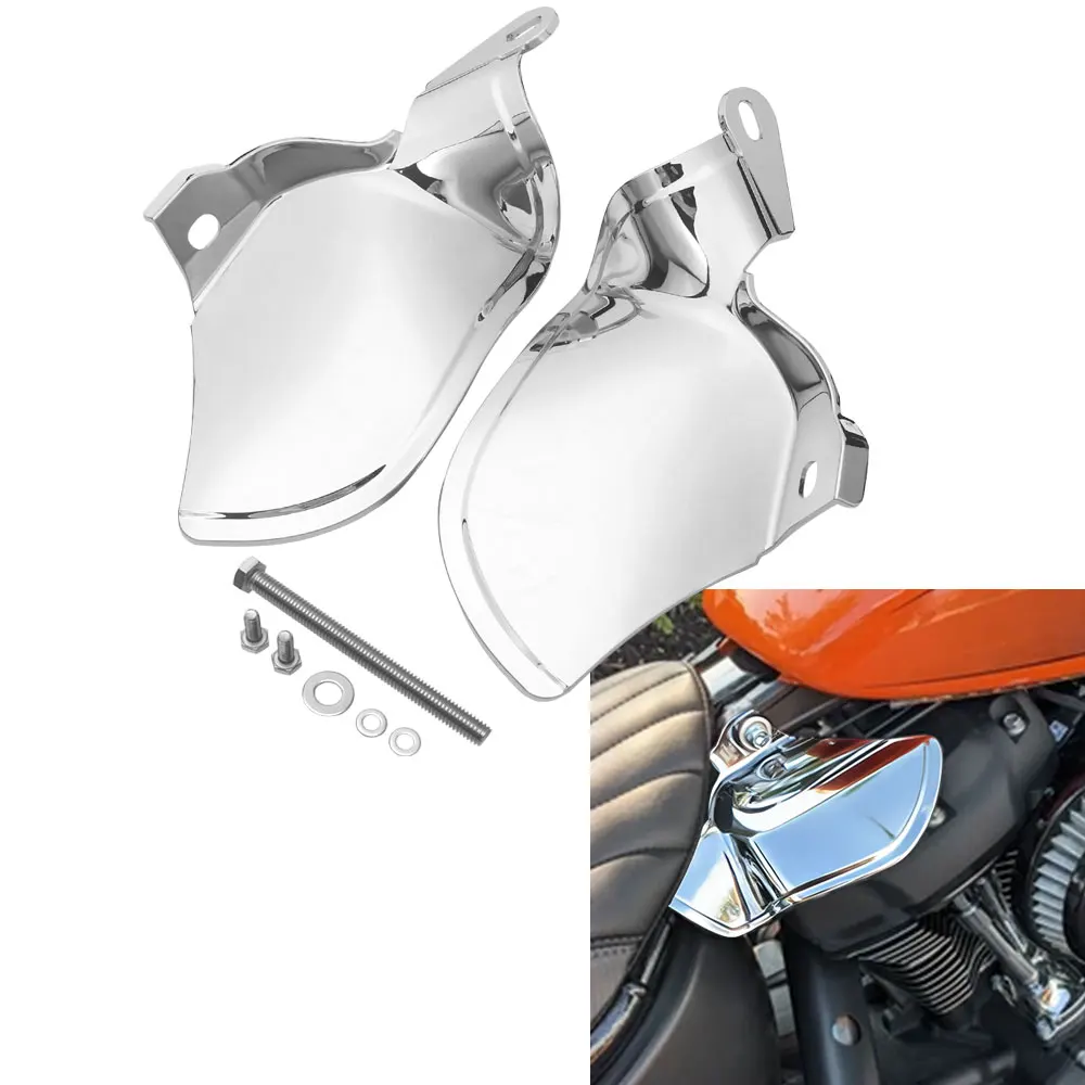 

Хромированные теплозащитные экраны для Harley Softail Breakout, Fat Bob, Fat Boy, Heritage Classic, Deluxe, Low Rider, Sport Glide