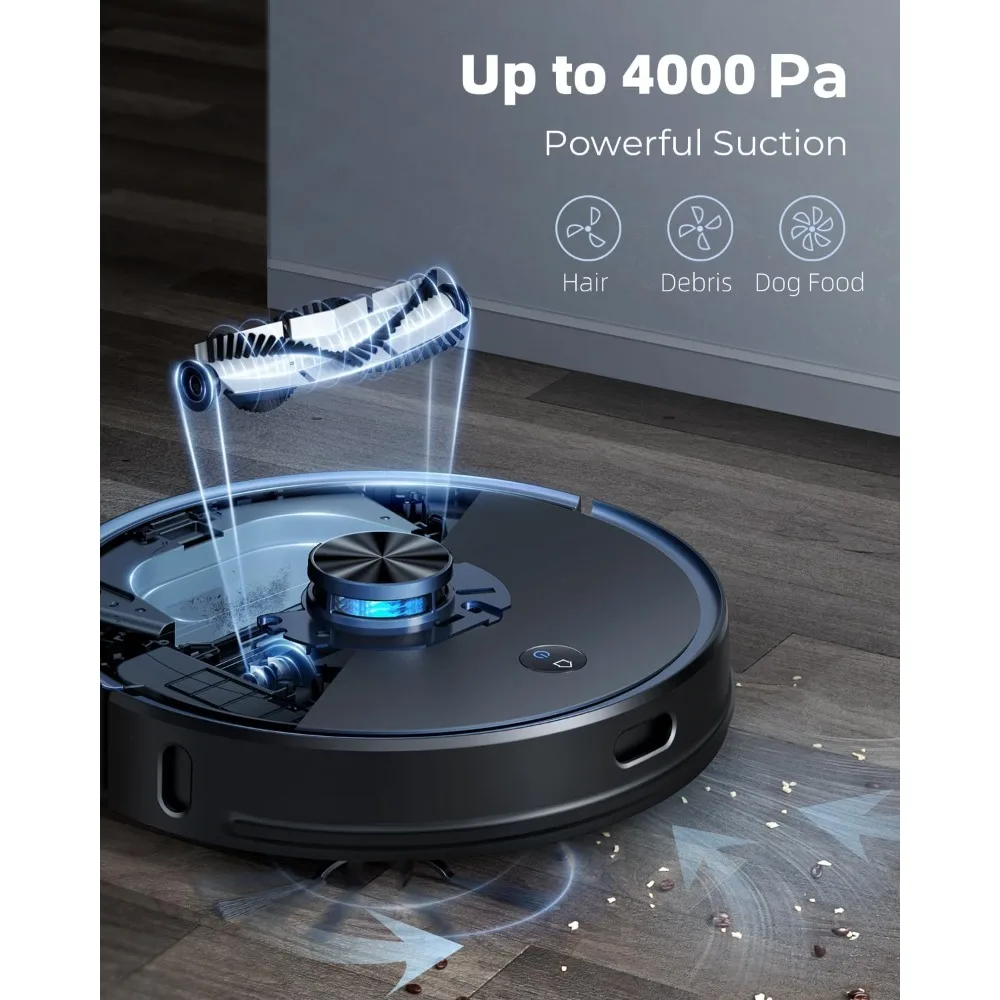 Robot Vacuum and Mop Combo, 3 in 1 Robotic Vacuum with 3.5L Self Emptying Station, Equipped with Lidar Navigation