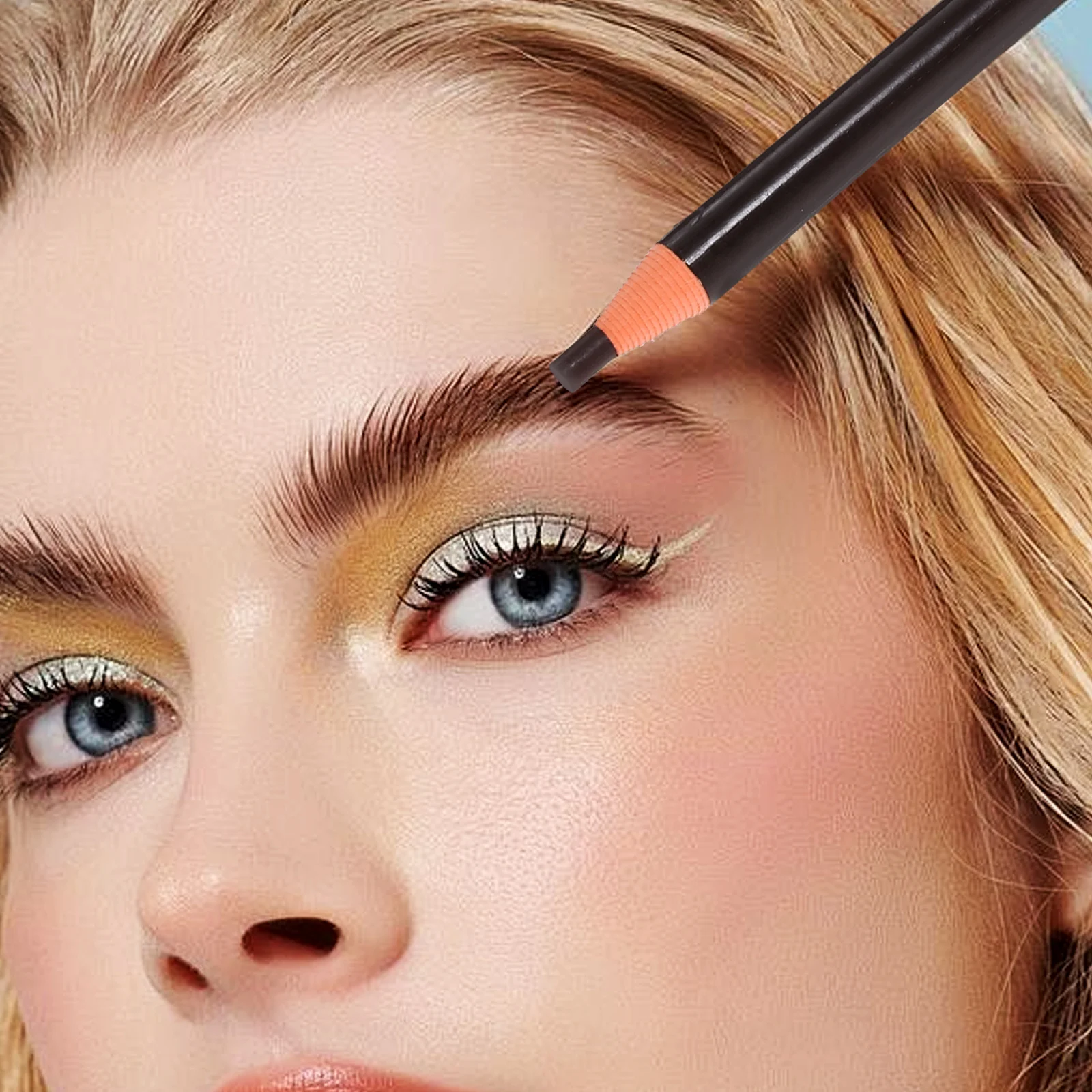Lápiz de cejas resistente al agua para mujer, herramienta de maquillaje de cejas de larga duración, a prueba de manchas, marrón oscuro, definición de cejas naturales, 1 ud.