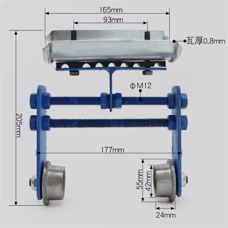 I-Beam Two Wheel Pulley Electric Hoist Curved Cable Racing Car Suspension Pulley