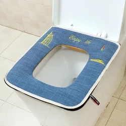 43x37cm, Square Toilet Seat, Zippered,Toilet Cover Plush Seat Cover Models Waterproof Universal Model Toilet Ring Zipper