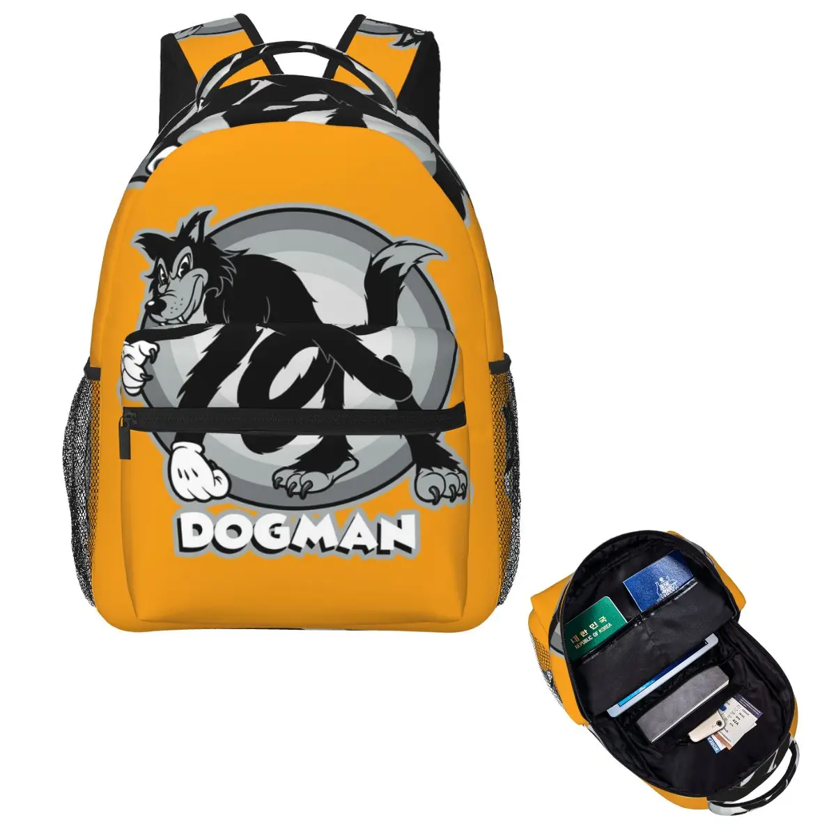

Dogman (with Text) Technicolor Student Backpack School Bag Hiking Travel Daypack for Boys Girls Fashion Bookbag Shoulder Bags