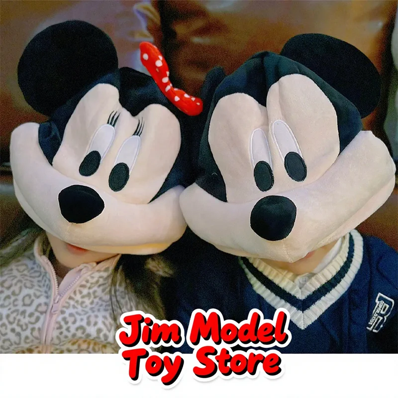 

Disney Cute Cartoon Mickey Minne Winnie Hat Thickening Keep Warm Ear Protection Cold-Proof Integration Couple Hat Travel Hat