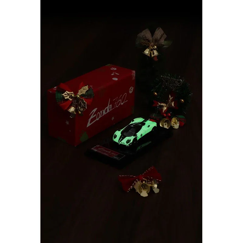 In Stock HKM 1:64 Zonda 760 Berlinetta Luminous White Diecast Diorama Car Model Collection Miniature Toys