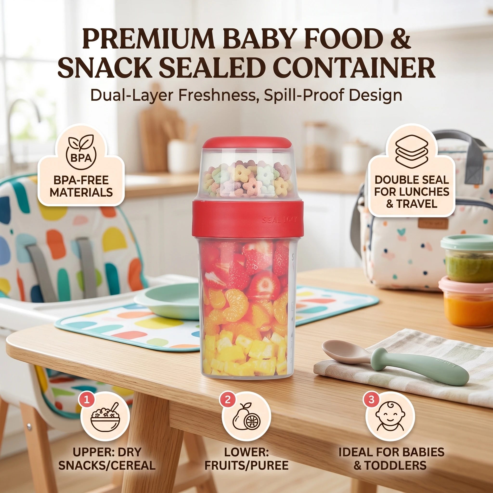 300/480/670/870/1070ML Oatmeal Nut Yogurt Salad Cup Food Storage Box Seal Container Set 2-layer Crisper Cup Sauce Cup Lunch Box