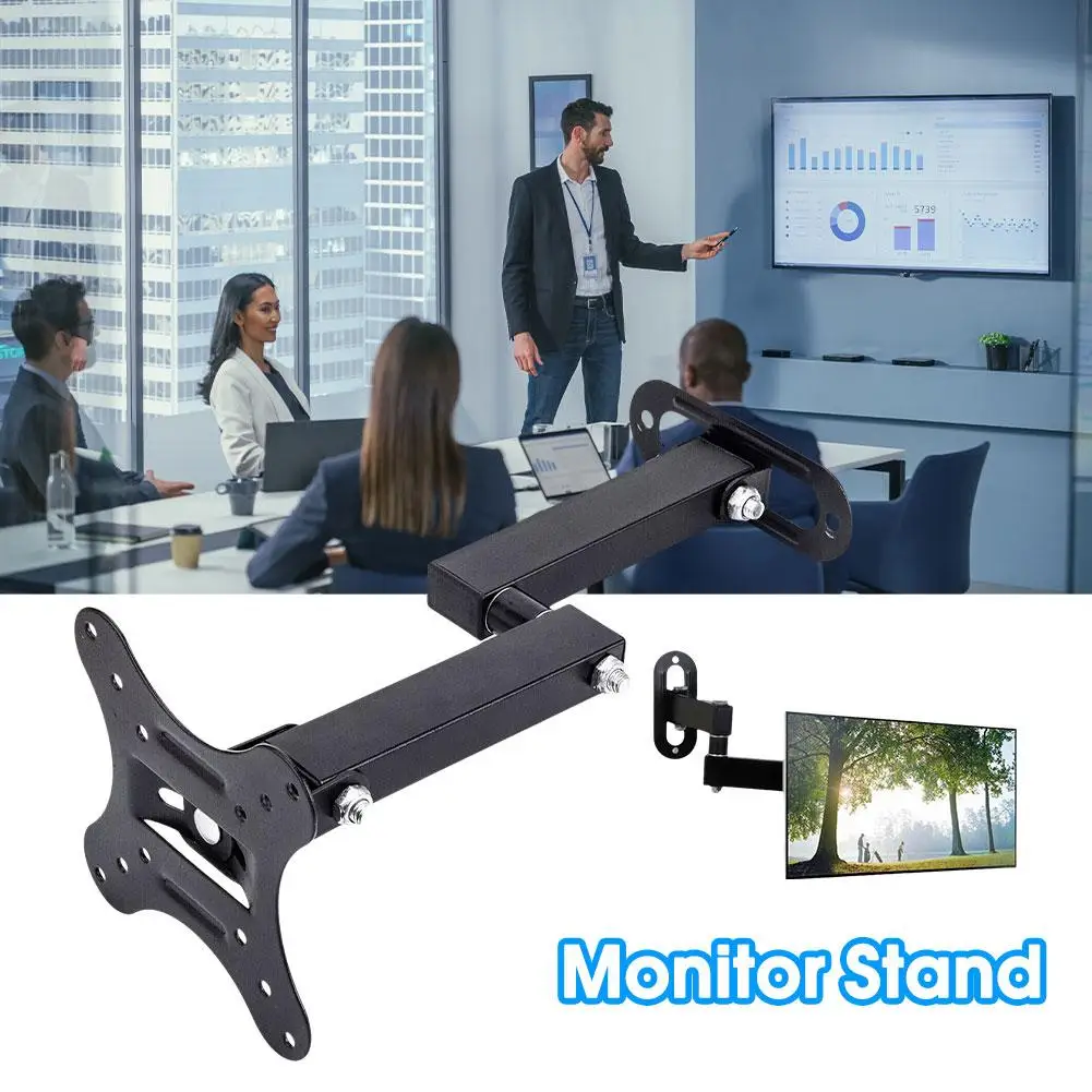 Universal 10KG Adjustable TV Wall Mount Bracket Flat Panel TV Frame Support 15° Tilt Swivel 180 °for 14 -27 Inch LCD LED Monitor