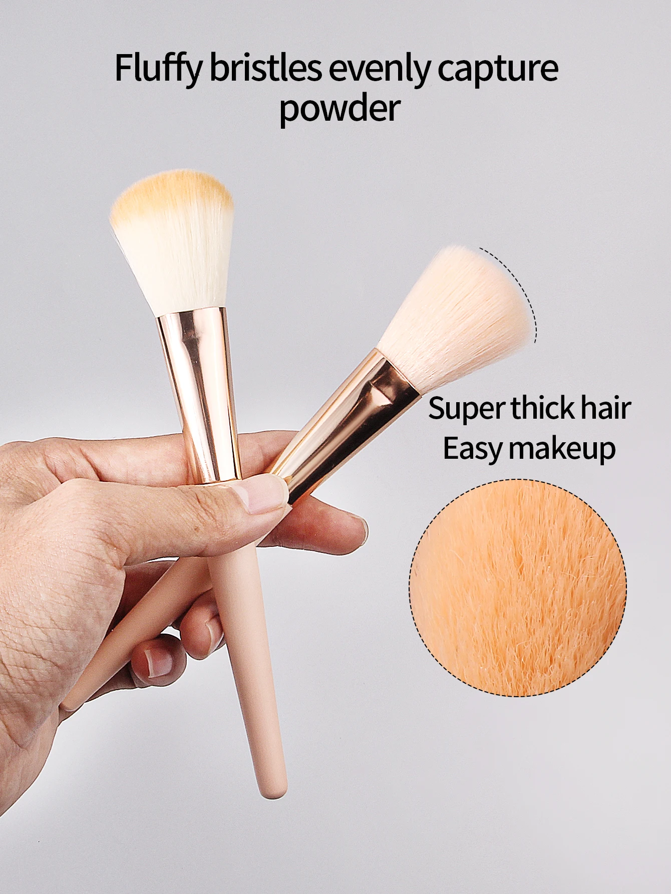 مجموعة فرش مكياج ناعمة مكونة من 4 قطع، فرشاة بودرة سائبة، فرشاة أحمر الخدود، فرشاة مكياج الوجه متعددة الوظائف + نفخة مسحوق مثلثة