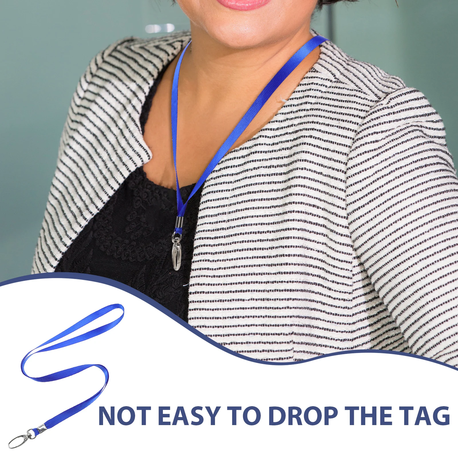 

50pcs Metal Buckle Lanyard ID Badge Neck Badges Hanging Ropes Bulk Card Holder Office Professional Polyester