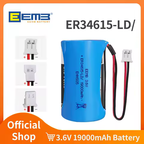 1PCS EEMB Battery Factory Customized ER34615 Battery Pack Battery with plug 3.6V D Size 19000mah Lithium Batteries with wire