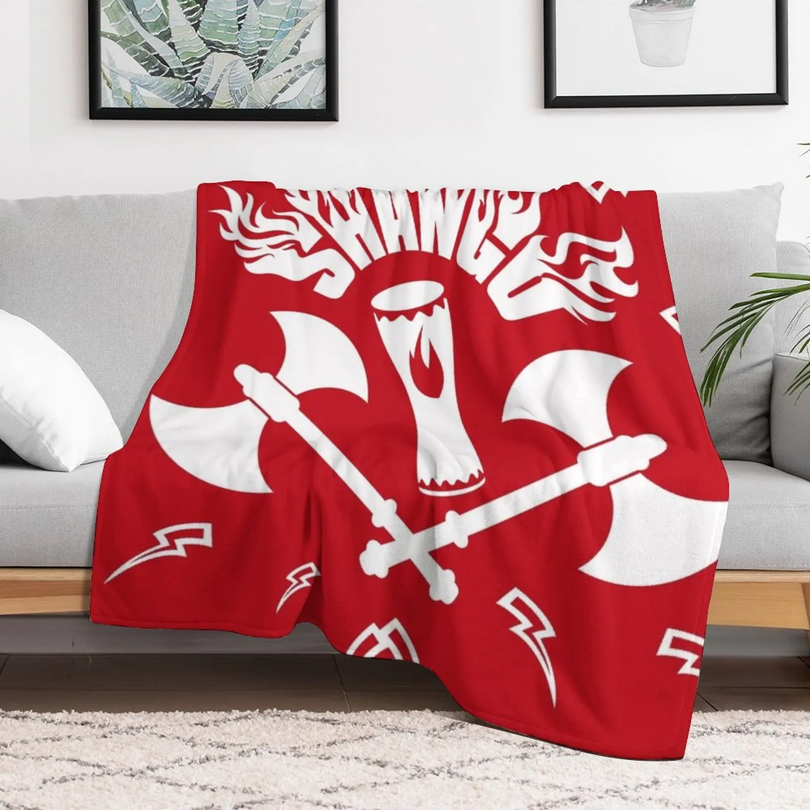 

Shang3 fierce warrior (white) Throw Blanket Fashion Sofas Flannel Sofa Hairy Blankets