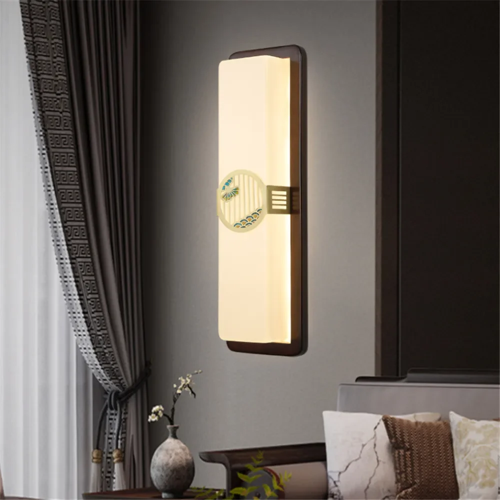 AFRA  Contemporary Brass Wall Lamp Chinese Style Creativity LED Living Room Bedroom Study Room Hotel Villa  Aisle Wall Fitting