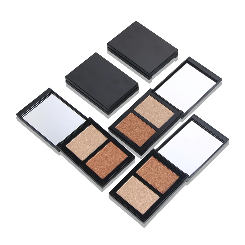 Highlighter Bronzer Contour Makeup Palette Private Label 2 Colors Highlight Customize Own Brand Vegan Cosmetics Bulk 50pcs