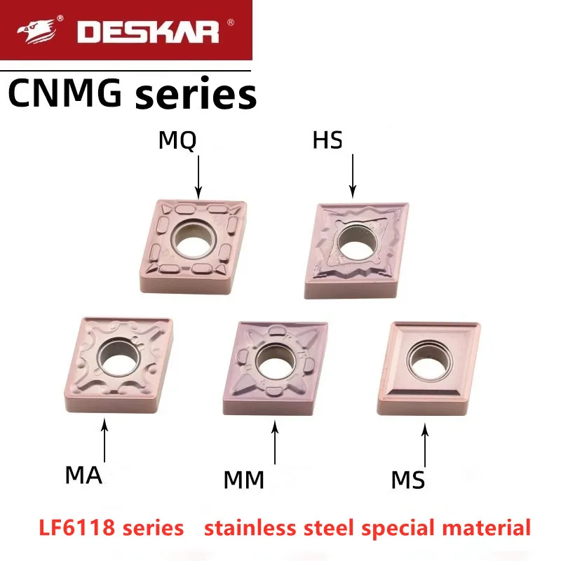 

Deskar Cnmg120404 Cnmg120408 Cnmg120412 Ma Ms Mq Lf6118 Cnc Lathe Turning Tool Carbide Inserts Cutting for Stainless Steel