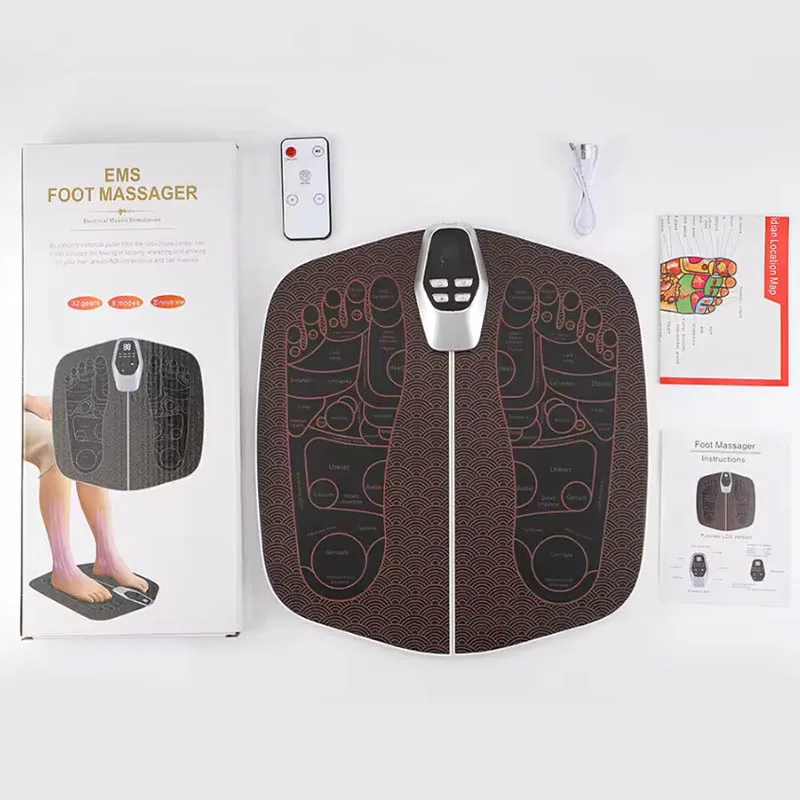 Massage Device Electric EMS Foot Massager Pad Muscle Stimulator Foot Cushion Foldable Foot Massager Mat With Remote Control