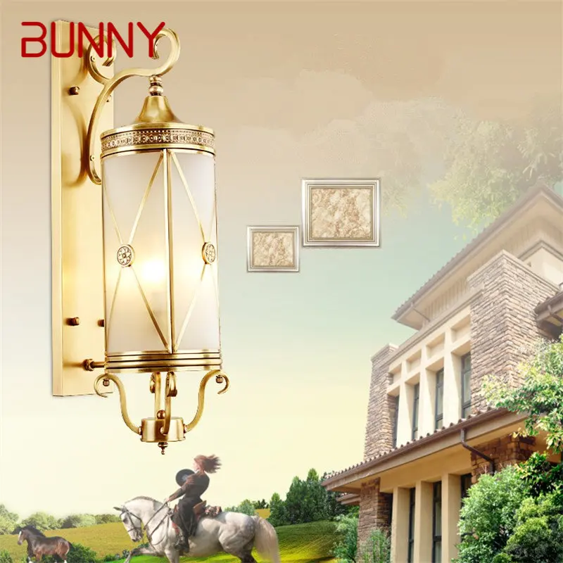 

BUNNY Nordic Outdoor Brass Wall Light LED Copper Sconce Lamp Creative Design Decor for Home Courtyard Corridor Aisle