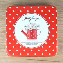 Large Square Christmas Cookies Stroage Tin Box With Lid Cartoon Metal Candy Case Home Empty Organizer Coffee Tea Container Can