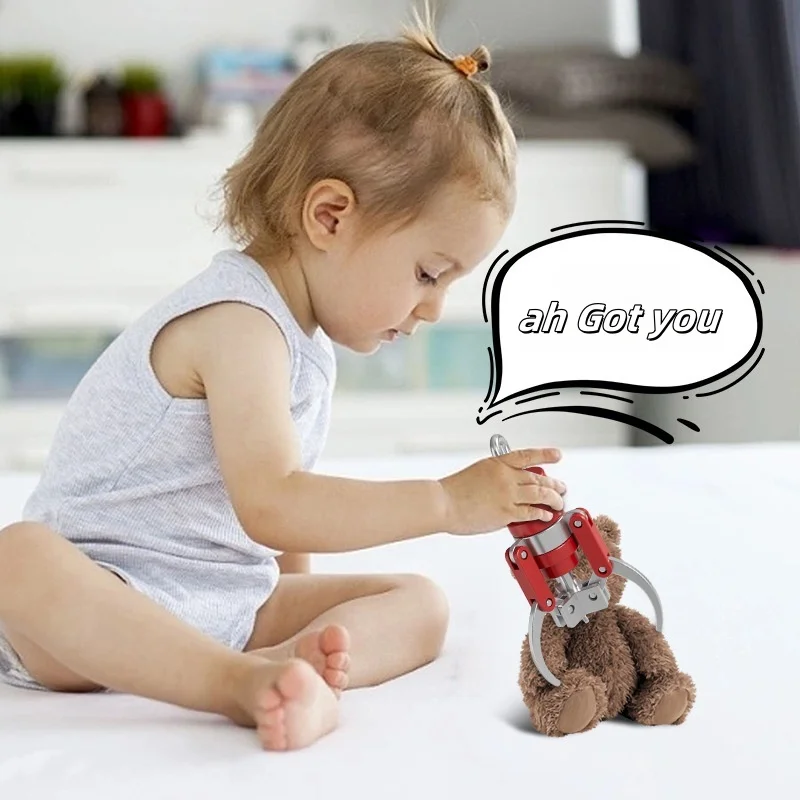 Criativo mini pinça ponta do dedo ferramenta de descompressão chaveiro boneca máquina garra diy pingente divertido brinquedo presente