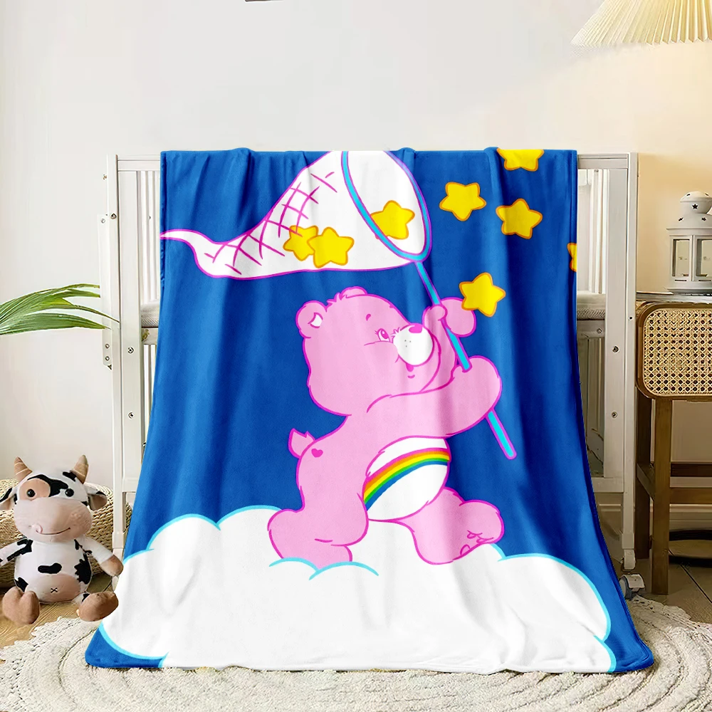 Manta suave de dibujos animados de oso encantador, utilizada para sofá, dormitorio, viajes, Camping, sala de estar, oficina, sofá, silla, hogar, regalo de niña