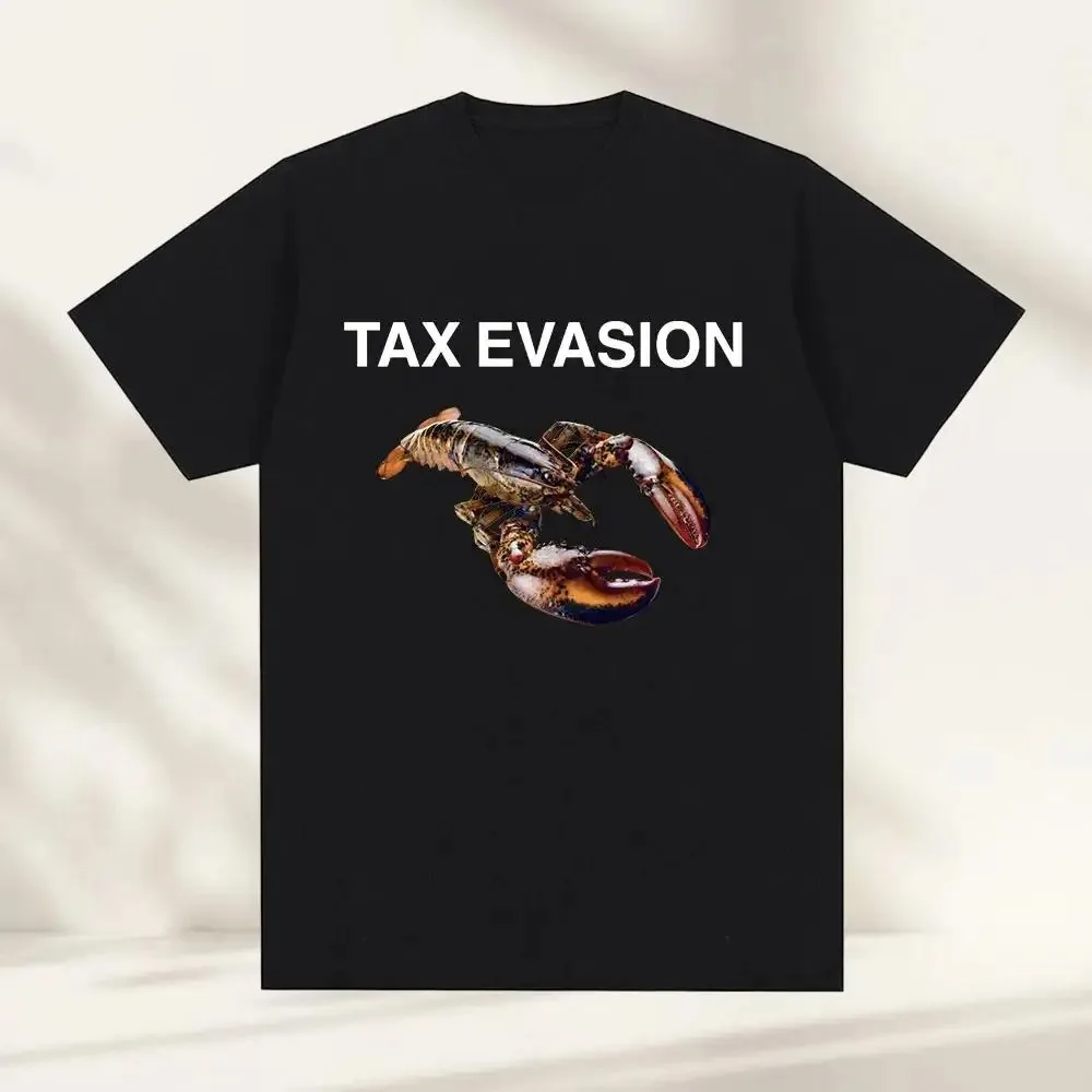 Camiseta divertida de algodón con patrón de langosta y evasión de impuestos para mujer, camiseta Retro de moda de verano de alta calidad, camisetas informales de calle