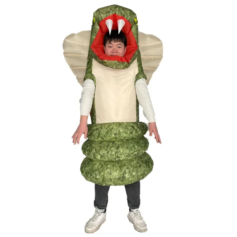 Festival Inflatable Costume Adults Kids Snake Triceratops Cartoon Cosplay Air Blow Suit Carnival Mascot Dress Outfit Halloween