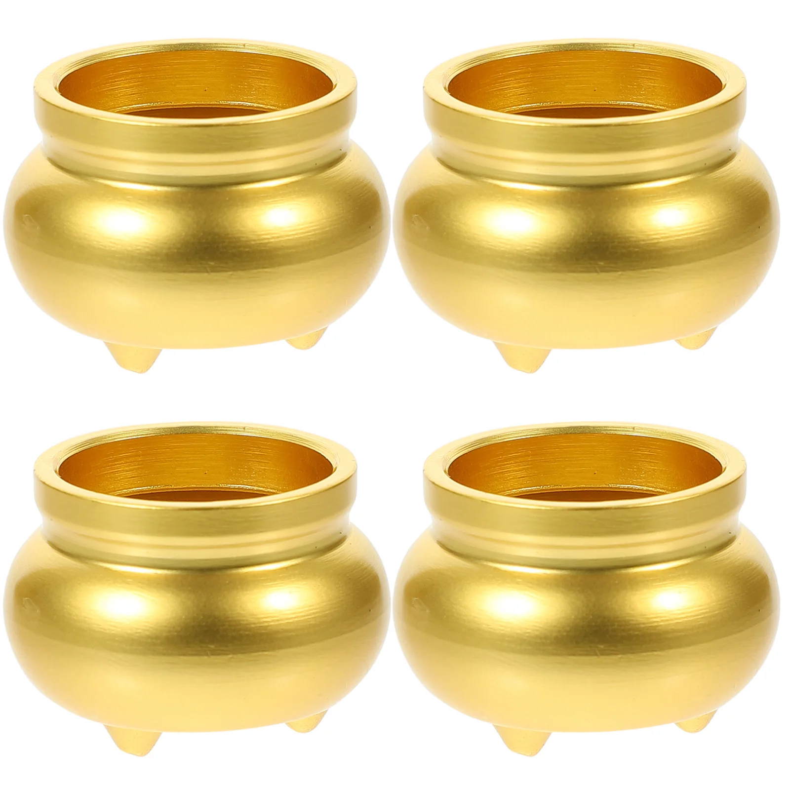 

4pcs Brass Incense Stick Holder Burner Censer Scent Sticks Stand Support Desktop Ornament Table Decoration Home Office Aroma