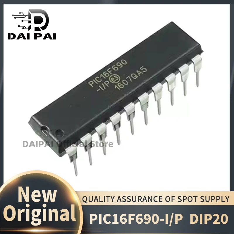 (10Pcs/Lot) 100% New original PIC16F690-I/P PIC16F690 I/P PIC16F690 -I/P DIP-20 Chipset