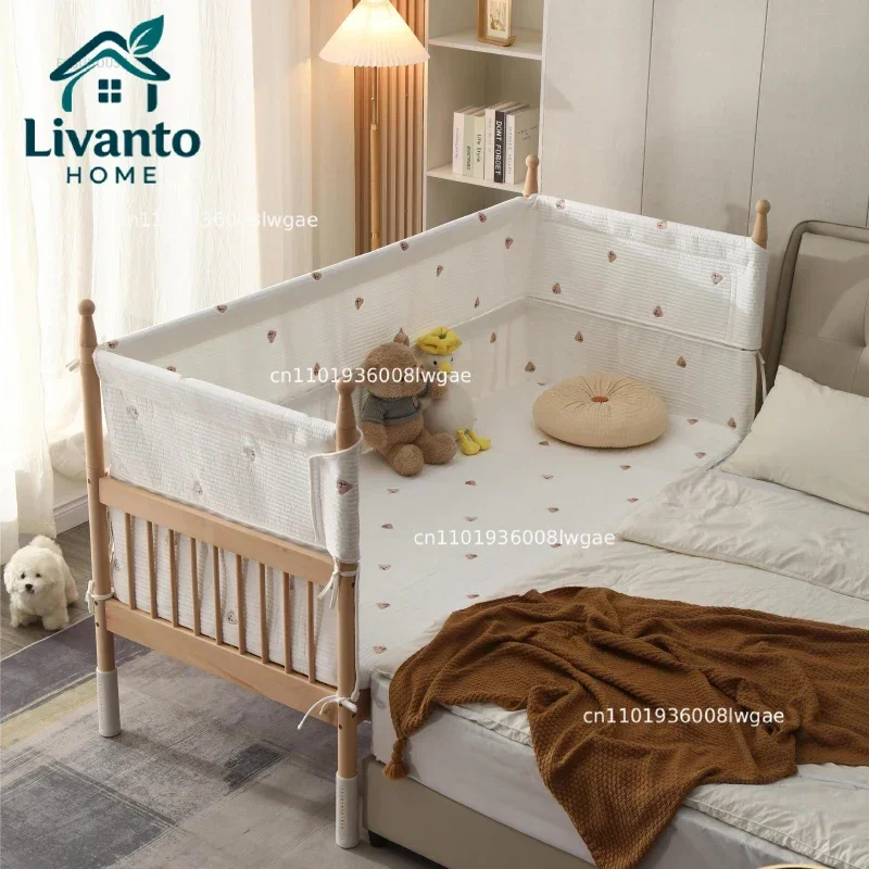 

Solid Wood Splicing Beds for Children's Seamless Splicing Widen Children's Beds High Guardrails Small Beds Children's Furniture