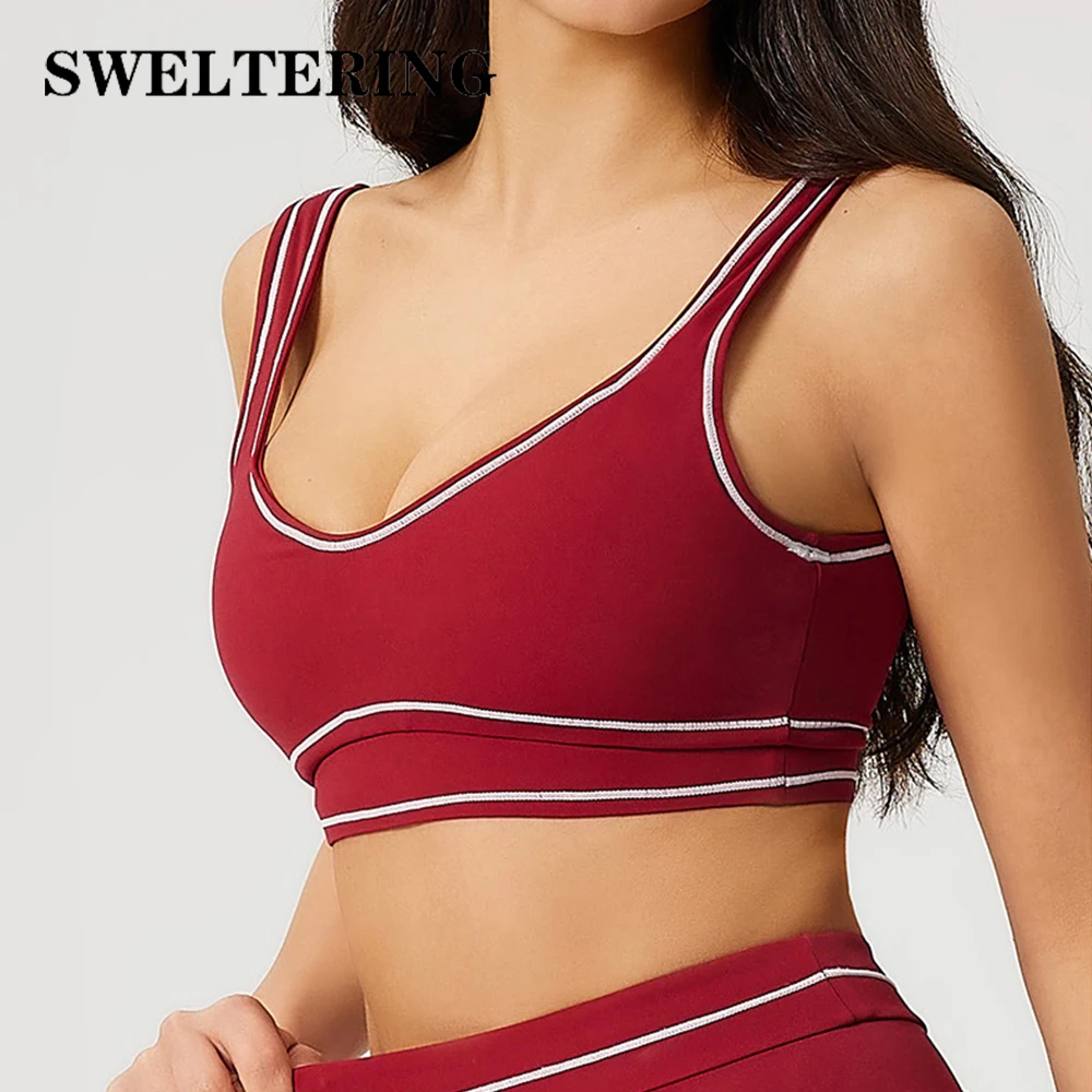 

Спортивный бюстгальтер для йоги с контрастными цветами, дышащее спортивное белье, женский топ для тренировок в зале, ударопрочный жилет для йоги, женское фитнес-белье для тренировок