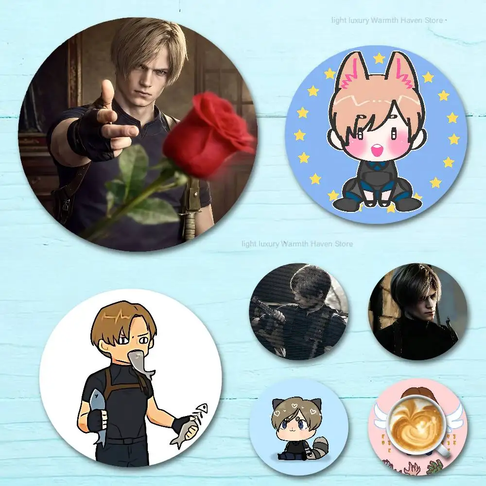 

L-Leon Scott K-Kennedy wooden anti-slip coasters suitable for home office and theme party decoration