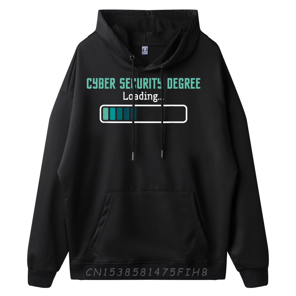 Cyber Security Degree Loading Computer Programmer Hacker Black Graphic Sweatshirts Long Sleeve Tee