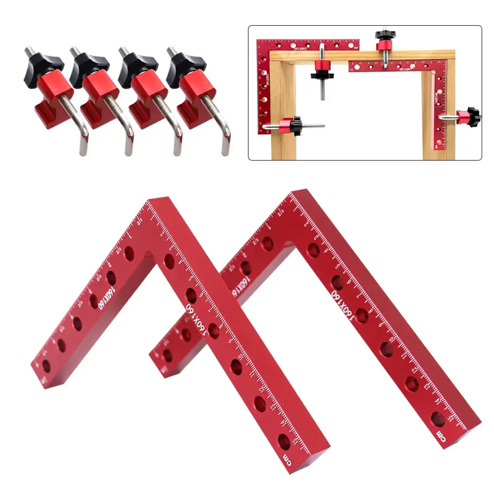 90 Degree Right Angle Ruler For Woodworking Measurements And Positioning L-shaped Angle Clamp For Carpenters 160mm Clamping Tool