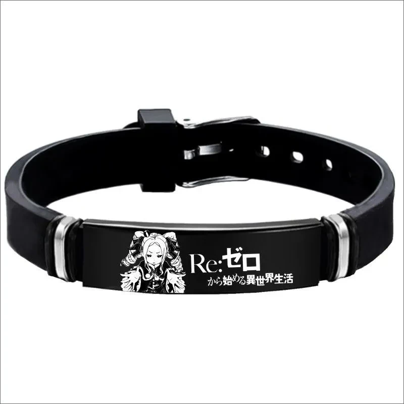 Re:Life In a Different World From Zero Bracelet Stainless Steel Laser Cartoon Character Logo Fashion Jewelry Bracelet