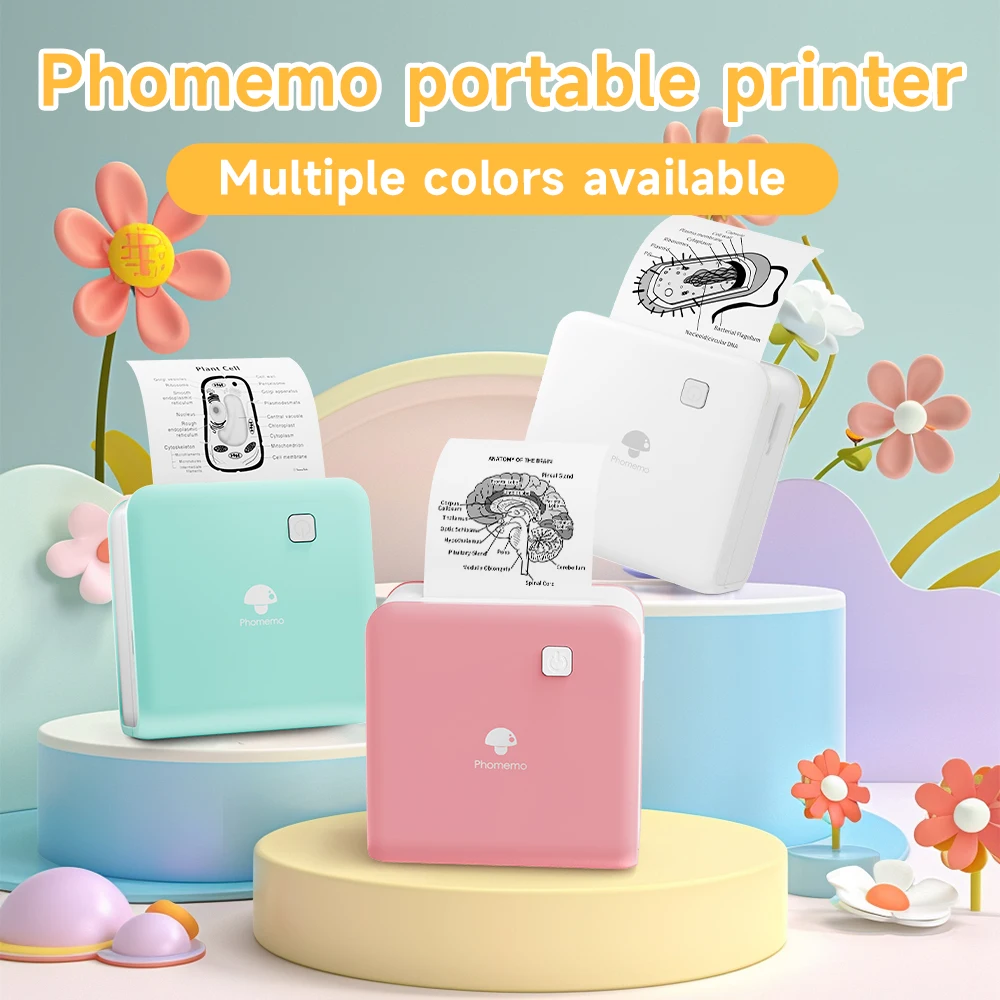 Wireless Printer 300dpi Thermal Sticker Printer Phomemo M02 Pro Black&White Sticker Foto Maker Thermal Ticket Labels Print