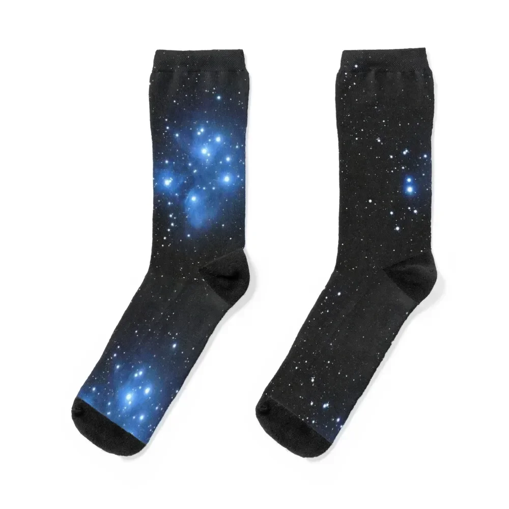 Blue Cosmic Star Galaxy Socks football cycling luxe kawaii Designer Man Socks Women's