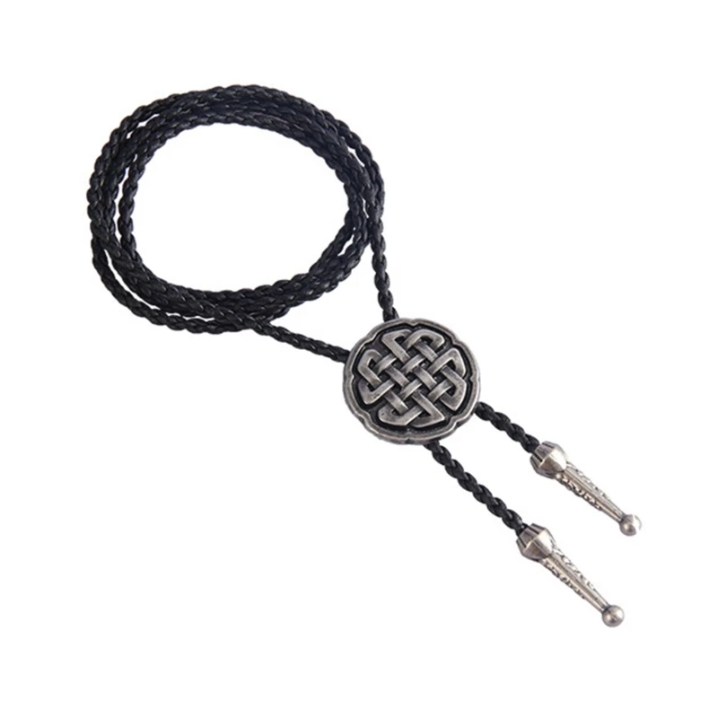 652F Moranse Bolo Tie Celtical Knot Bolo Tie Cowboy Leathers Necktie Western Bolo Tie Necklace Western Cowboy Bolo Tie