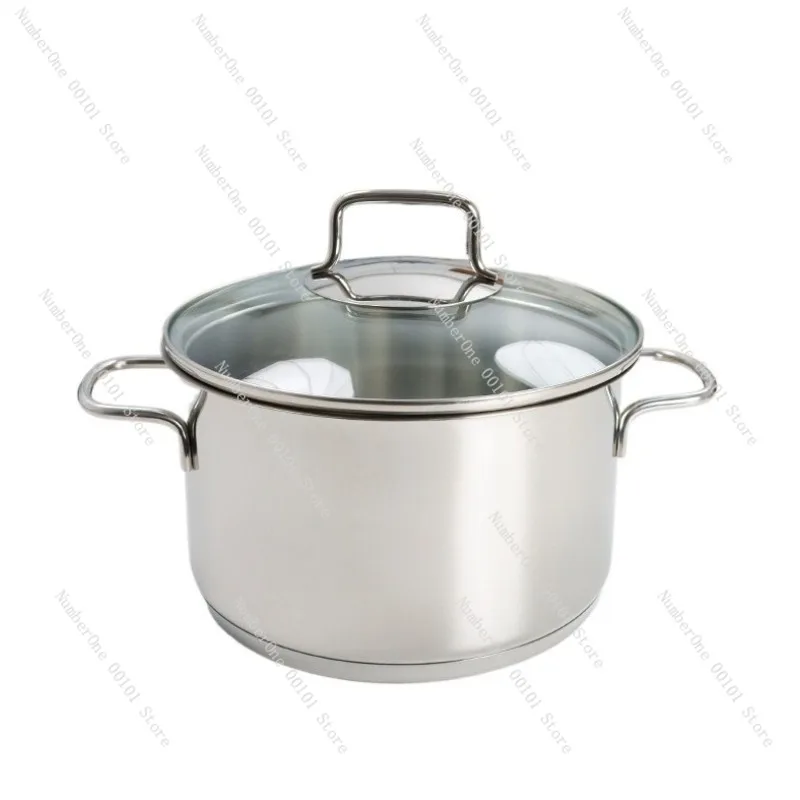 Three-Piece Set of Stainless Steel Soup Pot, Milk Pot, Frying Pan with Non-Stick Coating, Professional Cooking Utensils for Home