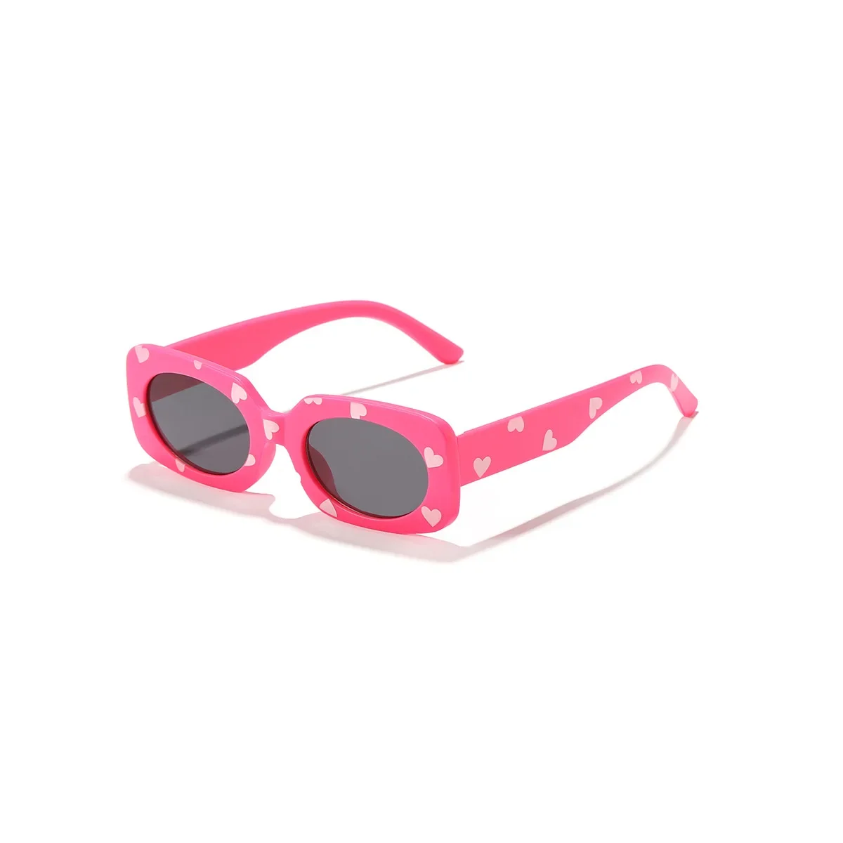 Fashion Cute Heart-shaped Sunglasses with Lovely Print for Children Sunglasses Kids Rectangle Eyewear Shades Girls UV400